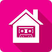 房屋卡带图标剪影 房屋卡带图标剪影