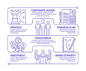 商业计划线图标集和横幅设计 商业计划线图标集和横幅设计