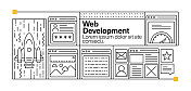 网页开发线图标集和横幅设计