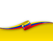 委内瑞拉国旗丝带。背景是委内瑞拉国旗。模板。复制空间。矢量股票插图
