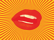 带有阳光的波普艺术嘴 带有阳光的波普艺术嘴