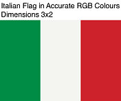 精确RGB颜色的意大利国旗(尺寸3x2)