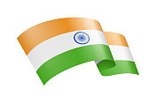 印度国旗丝带。印度国旗头旗。矢量股票插图