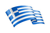 希腊国旗缎带。希腊国旗头旗。矢量股票插图