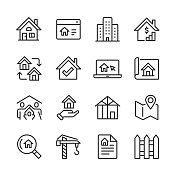 房地产图标-单线系列 房地产图标-单线系列