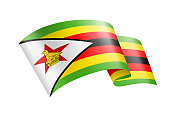 津巴布韦国旗丝带。津巴布韦国旗头旗。矢量股票插图