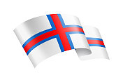 法罗群岛国旗丝带。法罗群岛旗帜。矢量股票插图