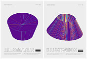 抽象三维几何结构海报矢量背景集合
