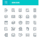 书行图标可编辑描边