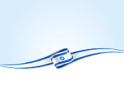 以色列国旗丝带。背景上的以色列国旗长条旗。模板。复制空间。矢量股票插图