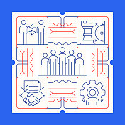 协作线图标集和横幅设计 协作线图标集和横幅设计