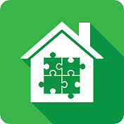 房屋拼图图标剪影 房屋拼图图标剪影