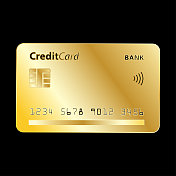 金色信用卡。