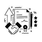 合同相关矢量概念插图。商务,握手,协议。 合同相关矢量概念插图。商务,握手,协议。