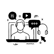 与语言学习相关的概念向量插图。学习，教育，阅读，口语，词汇。