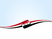 叙利亚国旗丝带。背景是叙利亚国旗和长条旗。模板。复制空间。矢量股票插图
