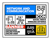 网络和通信线图标集和横幅设计