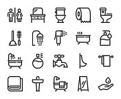 浴室和浴室-粗体线图标