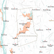 纽约哥伦比亚肯德胡克矢量地图
