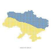 乌克兰地图国旗纳入乌克兰地图像素乌克兰地图虚线乌克兰地图矢量插图 乌克兰地图国旗纳入乌克兰地图像素乌克兰地图虚线乌克兰地图矢量插图