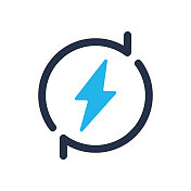 可再生能源的象征。单一固体图标。矢量插图。用于网站设计，logo, app，模板，ui等。