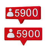 追随者和通知社交媒体矢量图标 追随者和通知社交媒体矢量图标