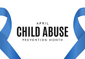 儿童虐待预防月背景，四月。向量