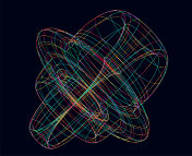 霓虹灯梯度螺旋径向线结构技术概念图案背景