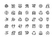 绿色能源细线图标系列 绿色能源细线图标系列