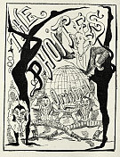 老式马戏团海报，杂技演员和小丑，维多利亚1890年代