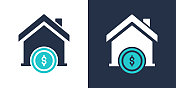 房地产偶像。固体图标矢量插图。用于网站设计，logo, app，模板，ui等。