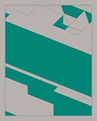 绿色极简几何图案与线条的小册子封面设计
