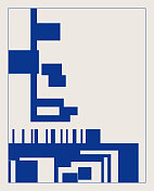 蓝色几何形状极简主义背景的小册子封面