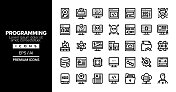 编程可编辑笔画线图标集系列 编程可编辑笔画线图标集系列