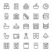 家居装饰线图标集