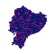 厄瓜多尔地图在白色背景像素