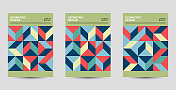 一套颜色马赛克极简主义几何设计横幅宣传册模板背景收集书籍封面海报传单邀请