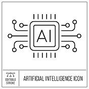 人工智能和机器学习图标