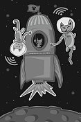 猫在太空中的宇航员