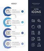 时间轴信息图表模板和金钱图标集 时间轴信息图表模板和金钱图标集