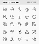 员工技能可编辑笔画图标 员工技能可编辑笔画图标