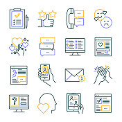 反馈线图标可编辑笔画。奖状，调查，评论，意见，反馈，满意度