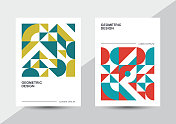 矢量极简主义几何风格设计封面模板，平面设计，抽象背景