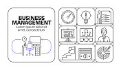 商业管理横幅线图标集设计