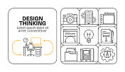 设计思维横幅线图标集设计