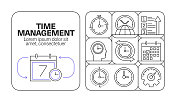 时间管理横幅线图标集设计