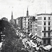 1865年，纽约，百老汇，从钱伯尔街拐角处向南