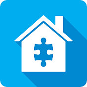 House Puzzle Piece图标剪影