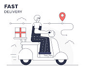 快速交付服务矢量图