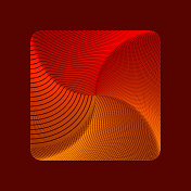 橙红色的三维正方形形状，圆角由细虚线组成